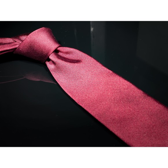 Cerruti Maroon Solid Color 100% Silk Men's Designer Tie Italy - Picture 1 of 5